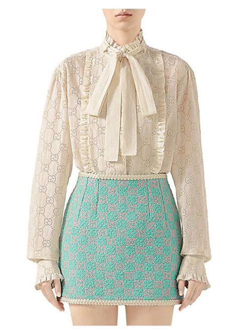 gucci white blouse|Gucci blouse women.